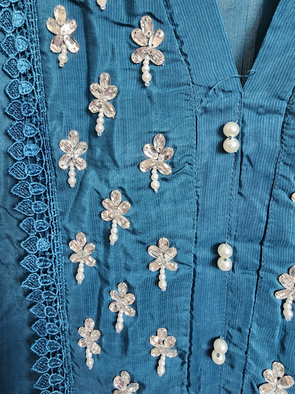 3 Piece - Rawsilk Embroidered with Handwork