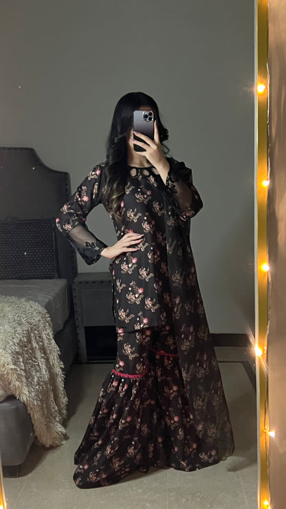 2 Piece - Swiss Lawn Printed Gharara set INP-221