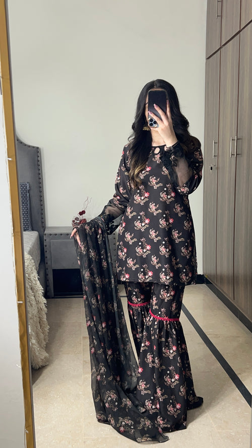 2 Piece - Swiss Lawn Printed Gharara set INP-221