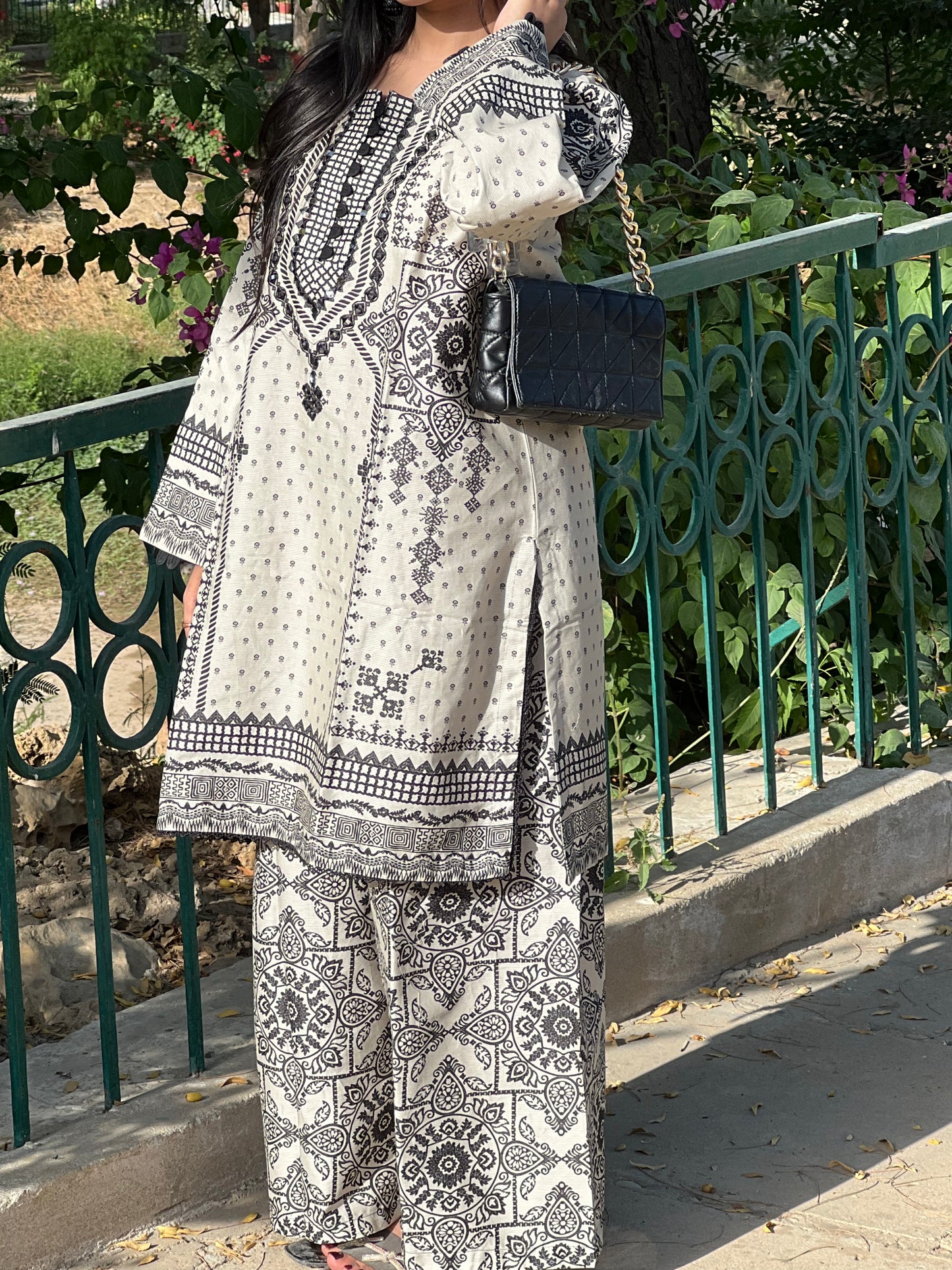 2 Piece - Embroidered Kotrai Cotton Shirt + Plazo INP-229