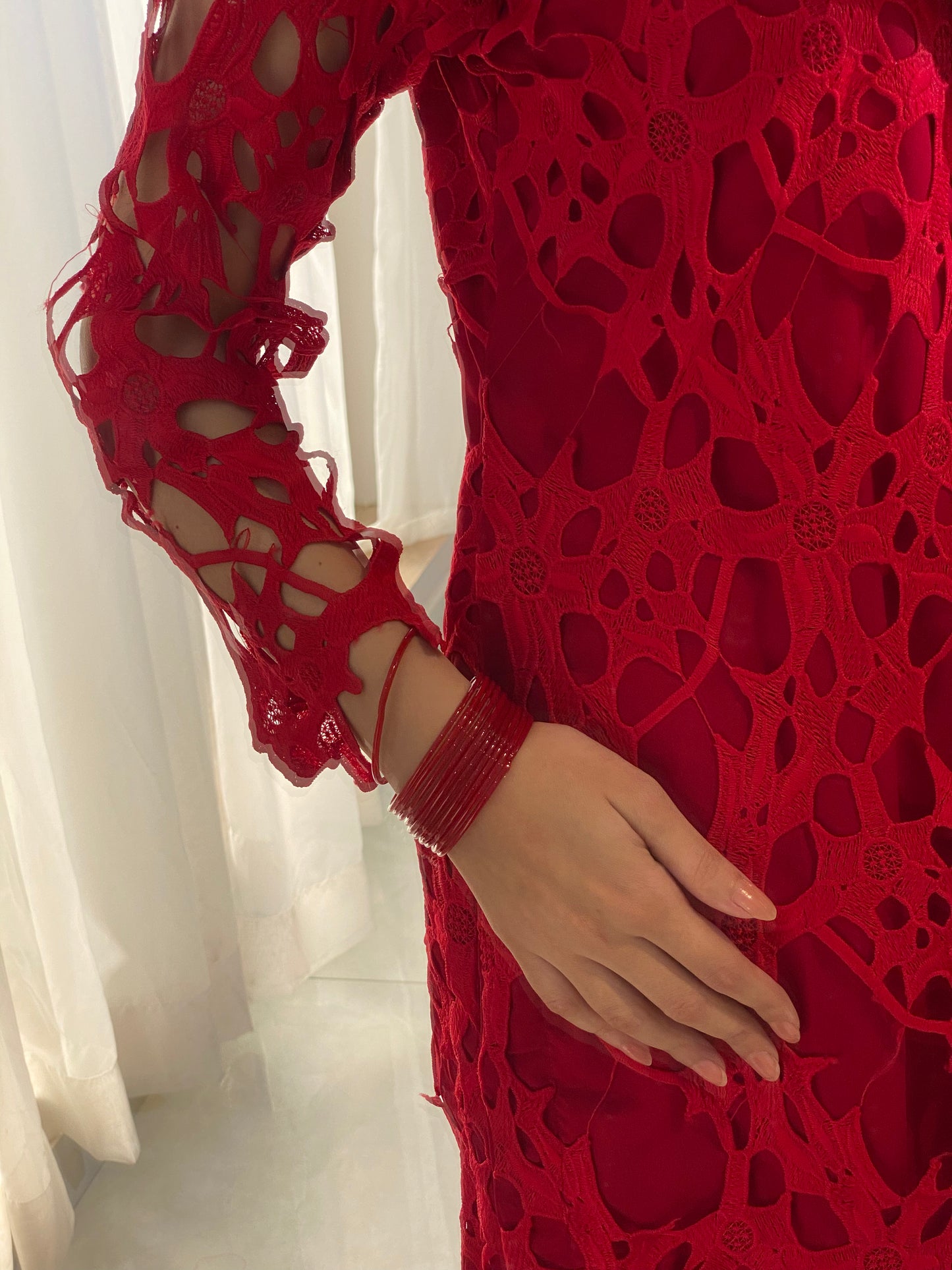 3 Piece - Crochet shirt with Silk Plazzo and Dupatta INP-229