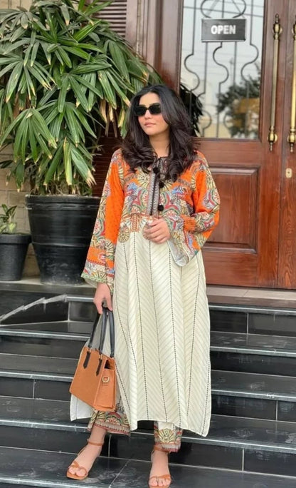 2 Piece - Printed Long Shirt & Trouser INP-228 (Copy)
