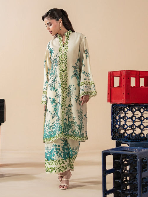 2 Piece - Printed Blended Lawn Co-ord set INU-275