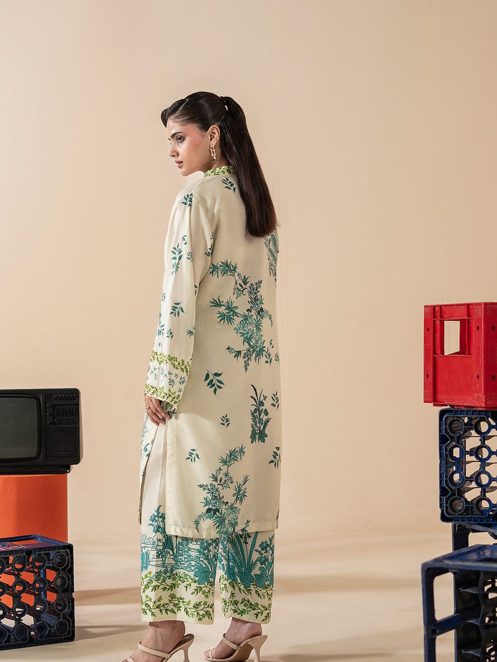 2 Piece - Printed Blended Lawn Co-ord set INU-275