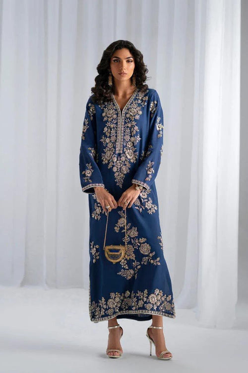 2 Piece - Pure Viscose Embroidered Kaftan Set INP-282