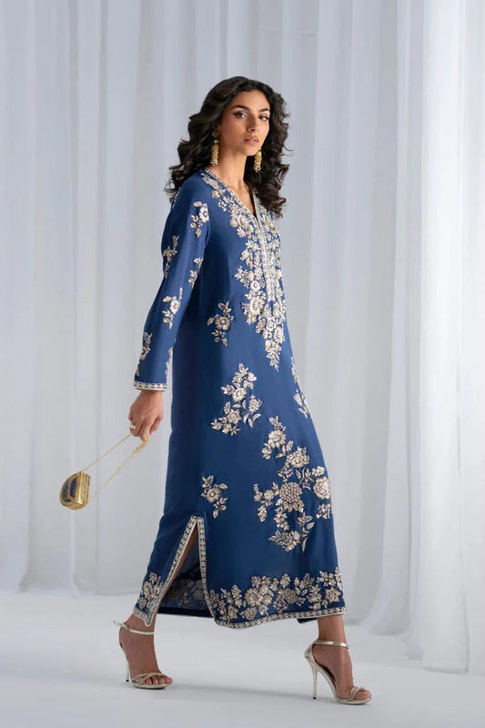 2 Piece - Pure Viscose Embroidered Kaftan Set INP-282