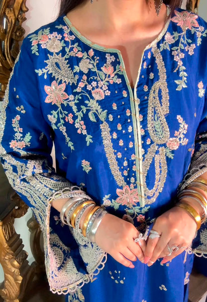 2 Piece - Pure Viscose Embroidered Kaftan Set INP-291