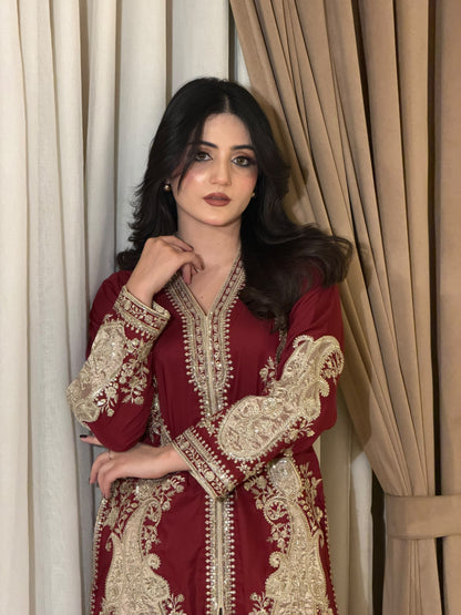 2 Piece - Pure Viscose Embroidered Shirt with Balloon pants INP-295