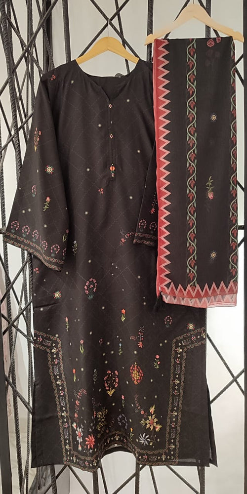 3 Piece - Sadabahar Printed Lawn Kaftan Suit INP-239