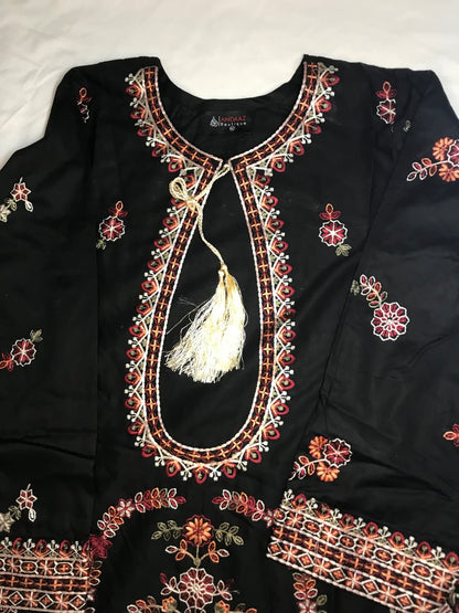 3 Piece - Cotton Embroidered Farshi Shalwar Set INP-246