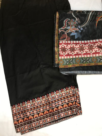 3 Piece - Cotton Embroidered Farshi Shalwar Set INP-246