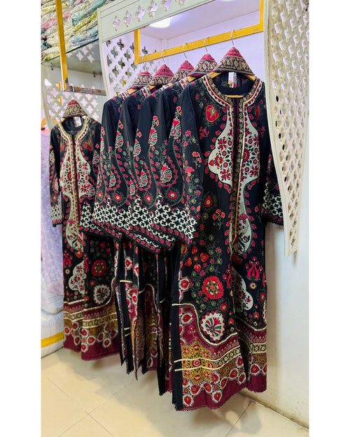 3 Piece - Inspired Printed Lawn Kaftan Suit INP-250