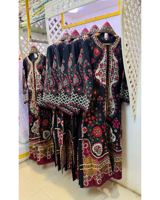 3 Piece - Inspired Printed Lawn Kaftan Suit INP-250