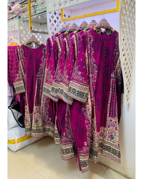3 Piece - Inspired Printed Lawn Kaftan Suit INP-252